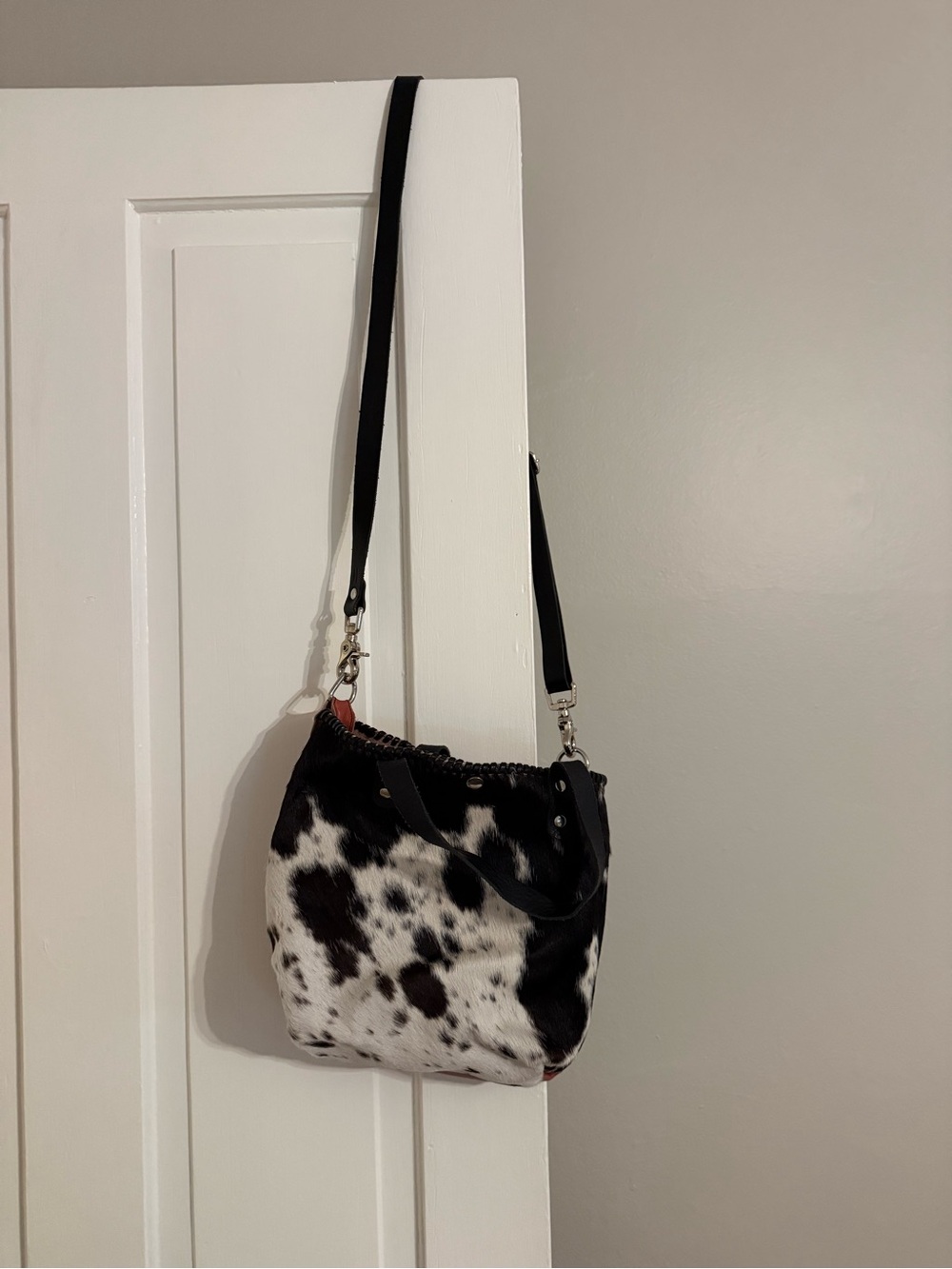 Jill’s Homestead Black & White Cowhide Shorty Tote